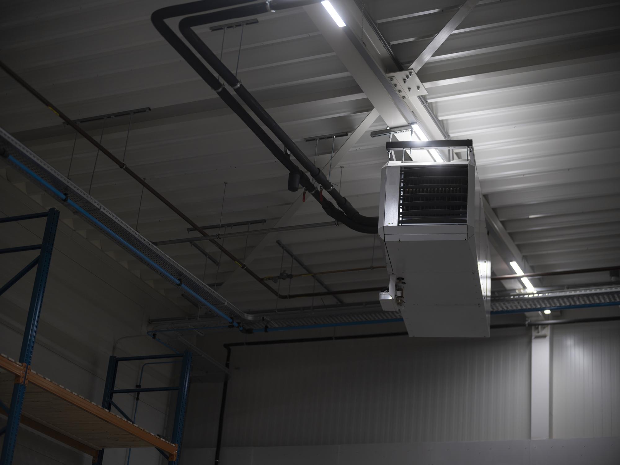 Ceiling mounted commercial unit heater